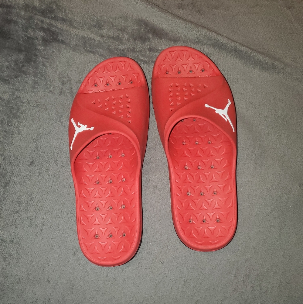 Size 13 Red Jordan Slides
